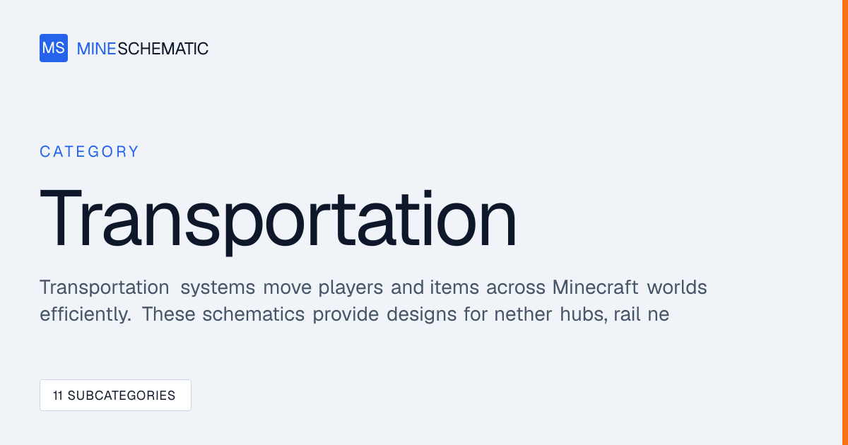 Minecraft Transportation Schematics | MineSchematic