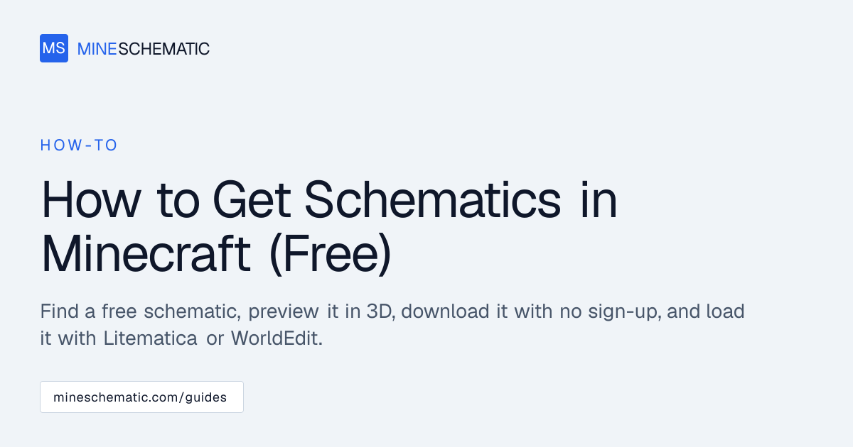 How to Get Schematics in Minecraft (Free, 2026 Guide) | MineSchematic