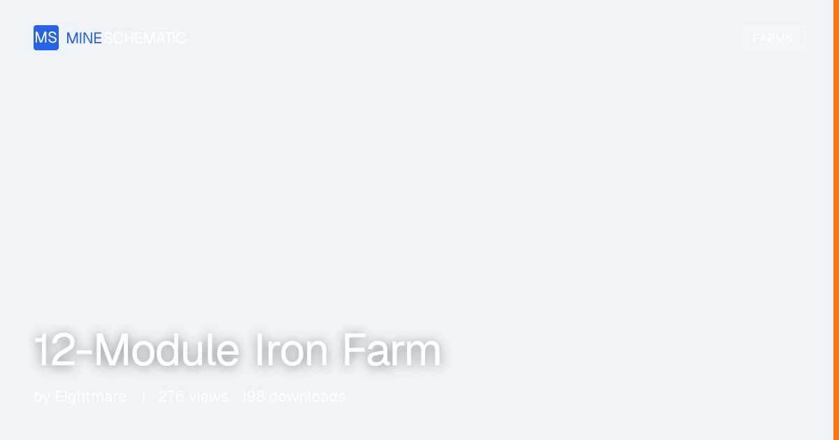 12-Module Iron Farm - Minecraft Schematic | MineSchematic