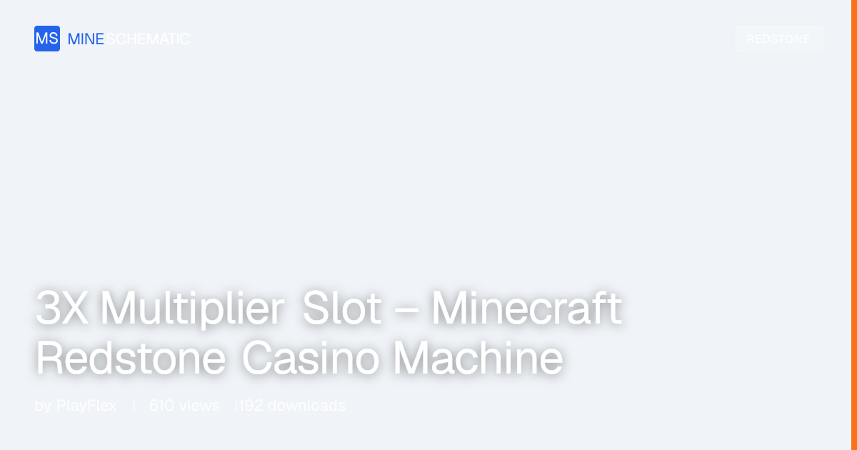 3X Multiplier Slot – Minecraft Redstone Casino Machine | MineSchematic