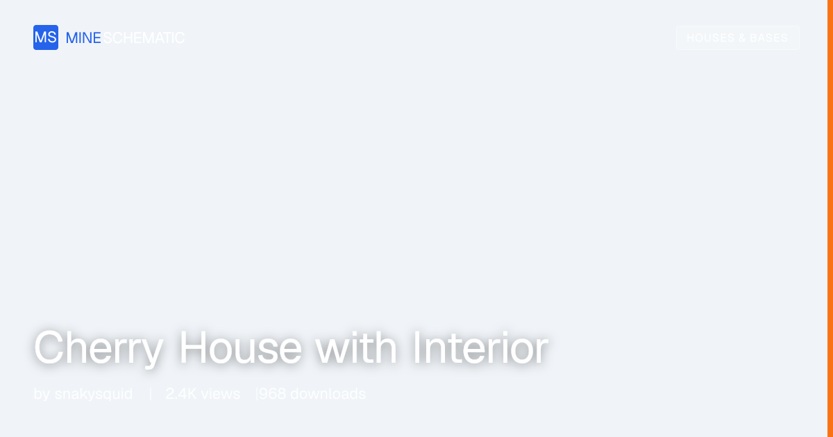 Cherry House with Interior - Minecraft Schematic | MineSchematic