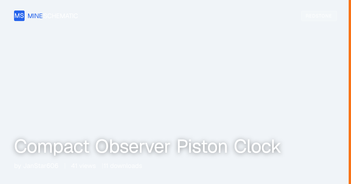 Compact Observer Piston Clock - Minecraft Schematic | MineSchematic