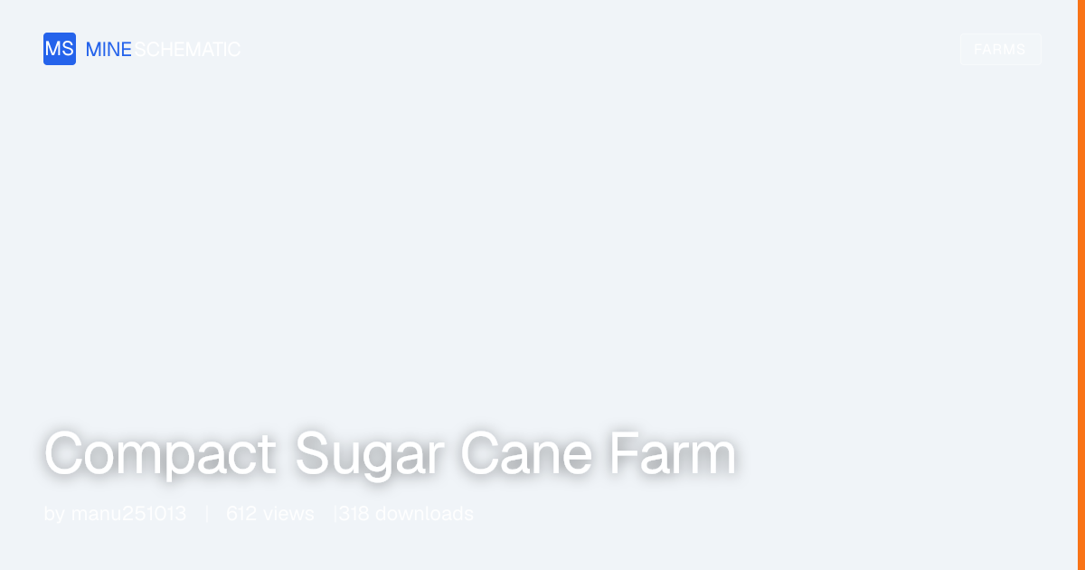Compact Sugar Cane Farm - Minecraft Schematic | MineSchematic