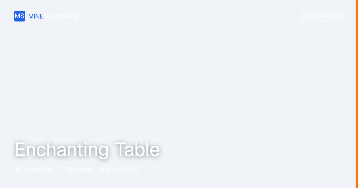Enchanting Table - Minecraft Schematic | MineSchematic