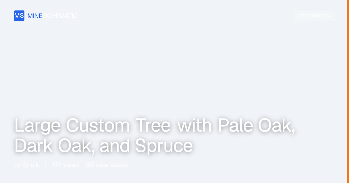 Large Custom Tree with Pale Oak, Dark Oak, and Spruce | MineSchematic