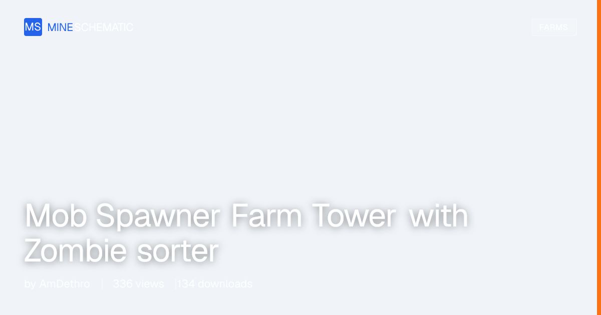 Mob Spawner Farm Tower with Zombie sorter | MineSchematic