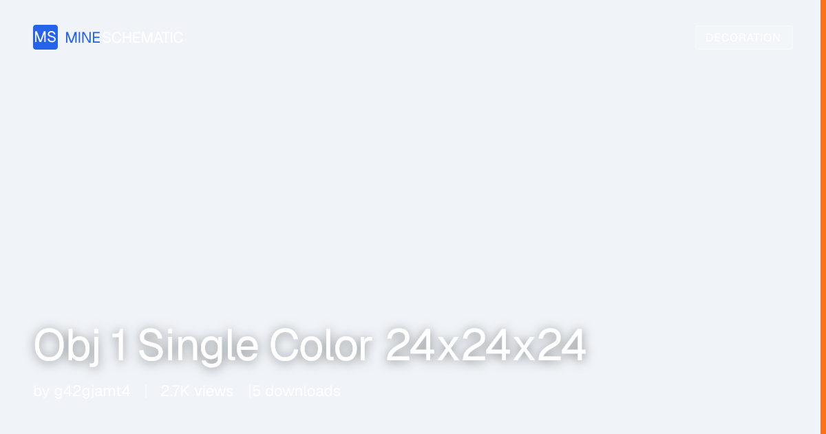 Obj 1 Single Color 24x24x24 - Minecraft Schematic | MineSchematic ...