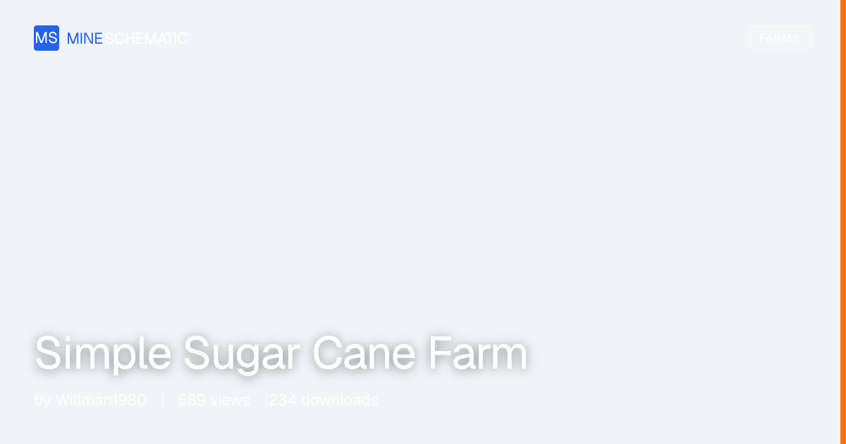 Simple Sugar Cane Farm - Minecraft Schematic | MineSchematic