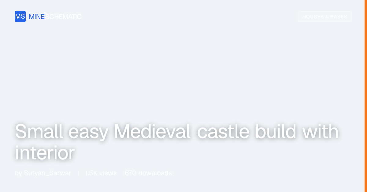 Small easy Medieval castle build with interior | MineSchematic